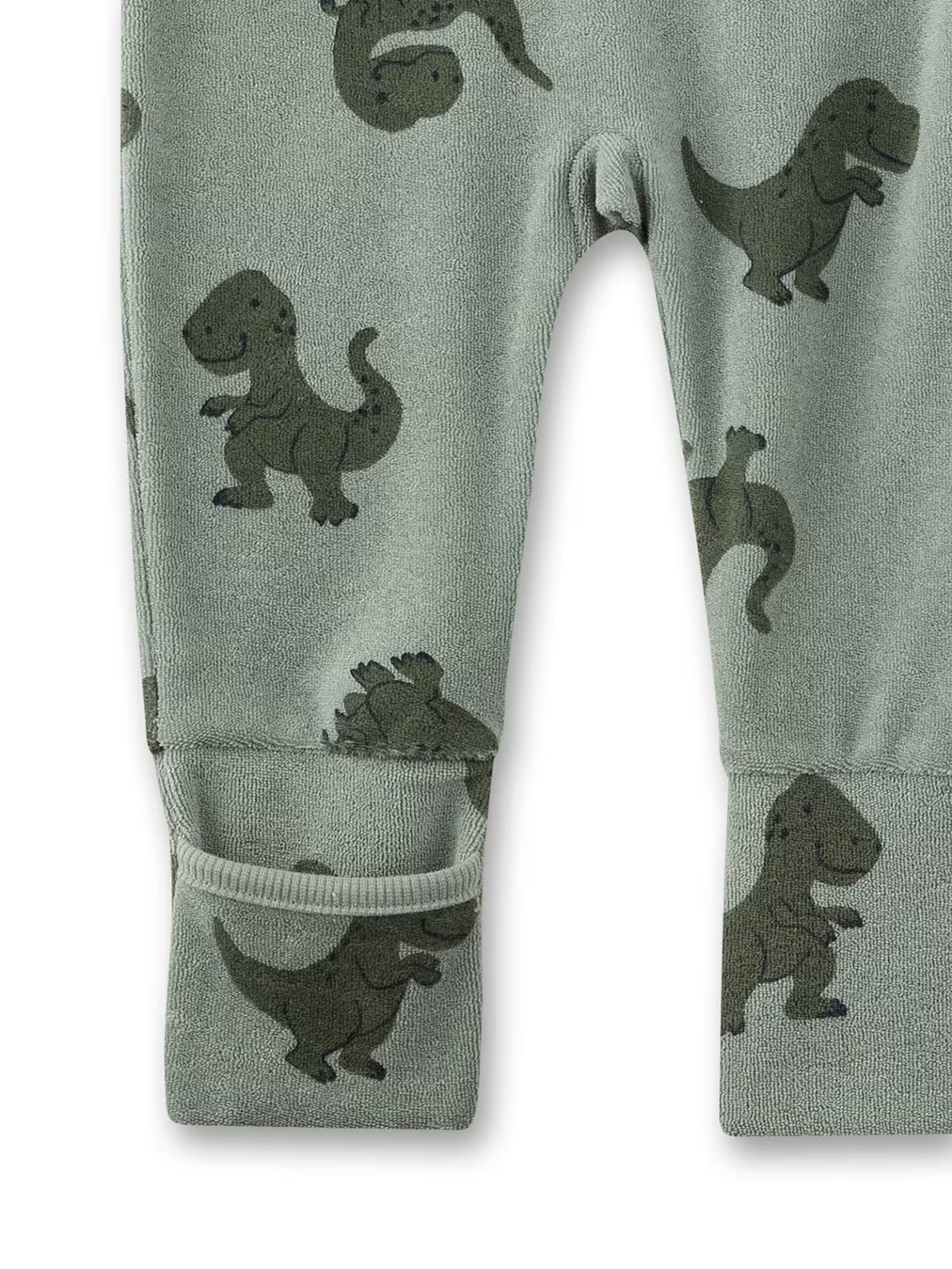Sanetta Baby-Schlafoverall aus Frottee grün Dino