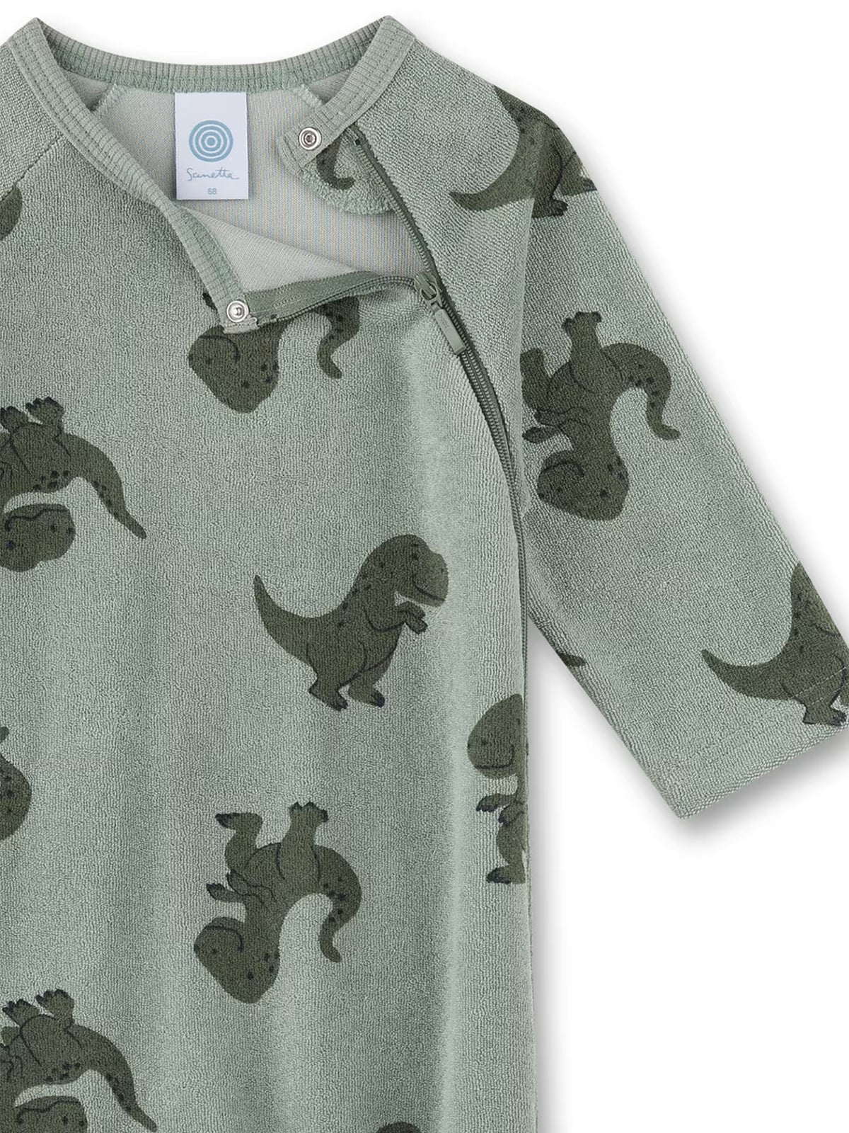 Sanetta Baby-Schlafoverall aus Frottee grün Dino