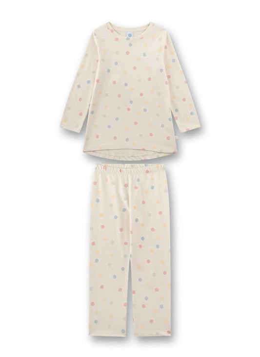 Sanetta Mädchen Schlafanzug beige dots