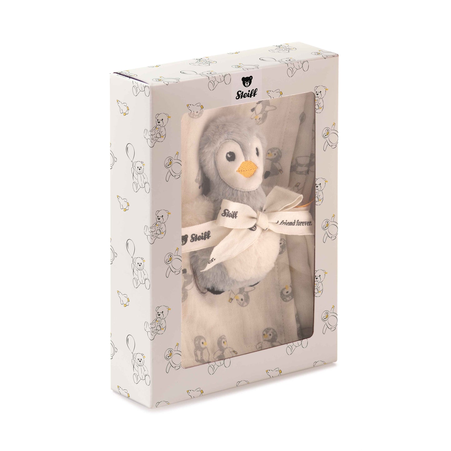 Steiff Geschenkset Lio Pinguin Greifling mit Rassel und Spucktuch
