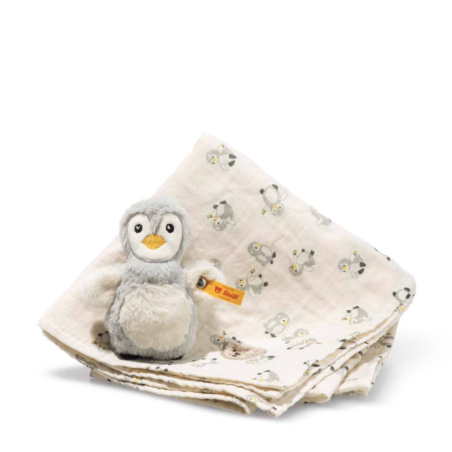 Steiff Geschenkset Lio Pinguin Greifling mit Rassel und Spucktuch