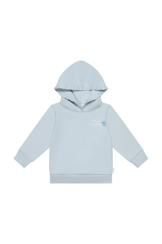 Leevje oversized Hoodie 'collect moments' mit Rüschenkapuze