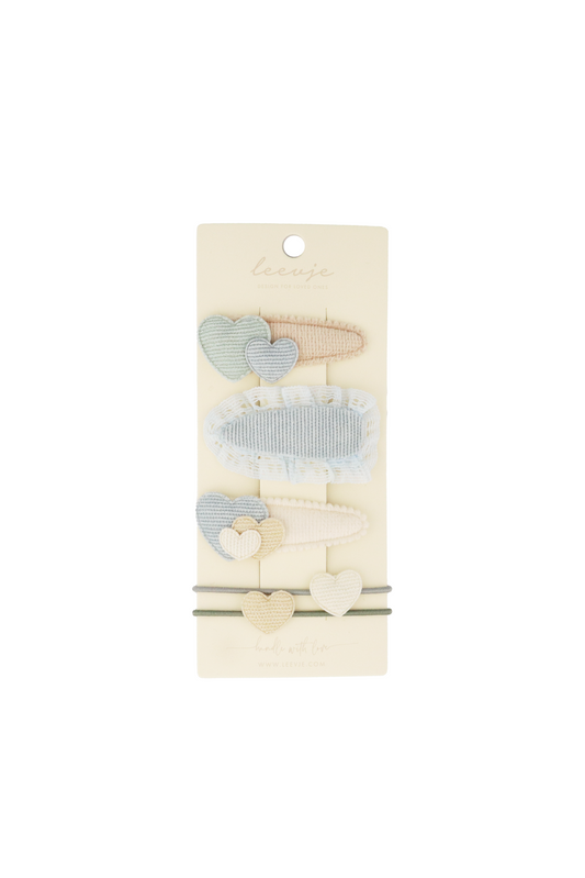 Leevje Haarspangen 'blue broderie anglaise mix'