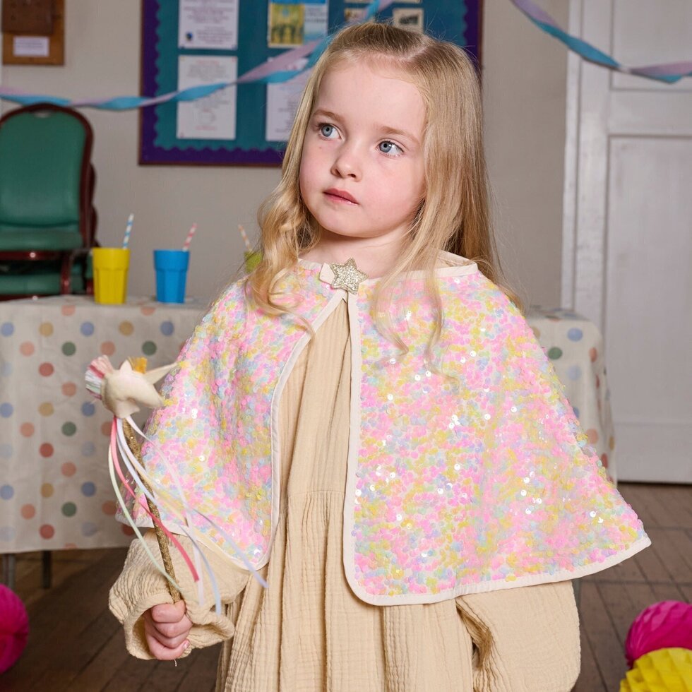 Rockahula Pastell Regenbogen Pailletten Cape  (3-10 Jahre)
