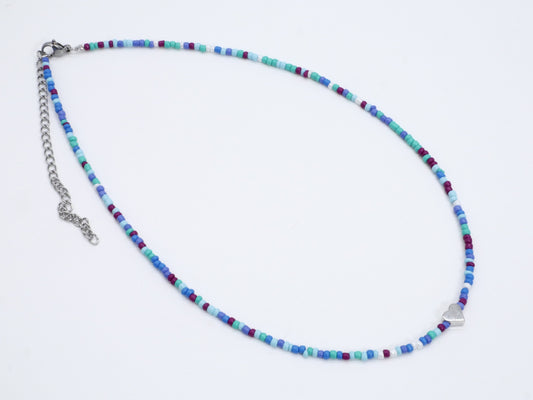 KisMe Kette Glas Herz blau türkis