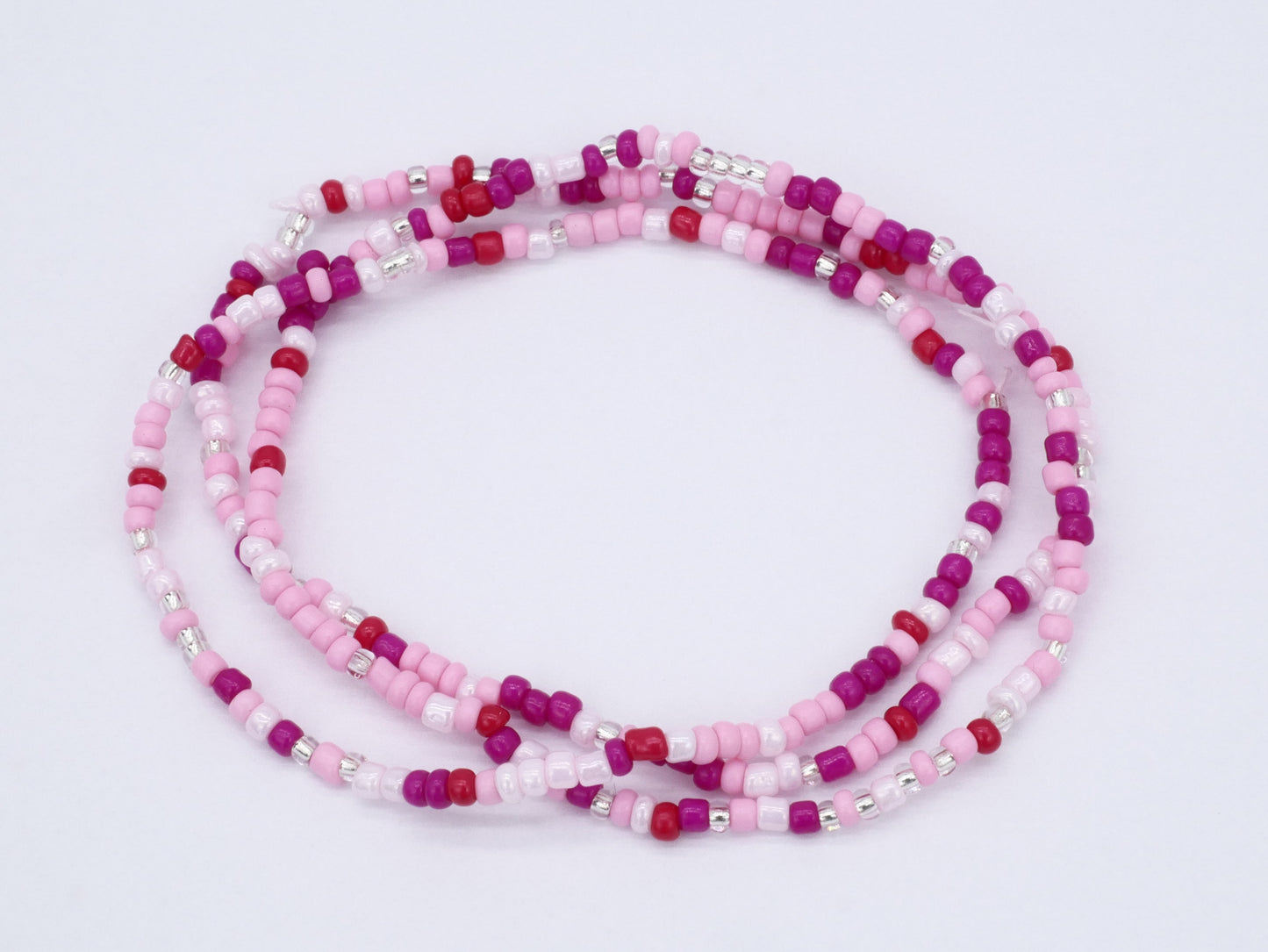 KisMe 3-er Set Armband Glasperlen pink