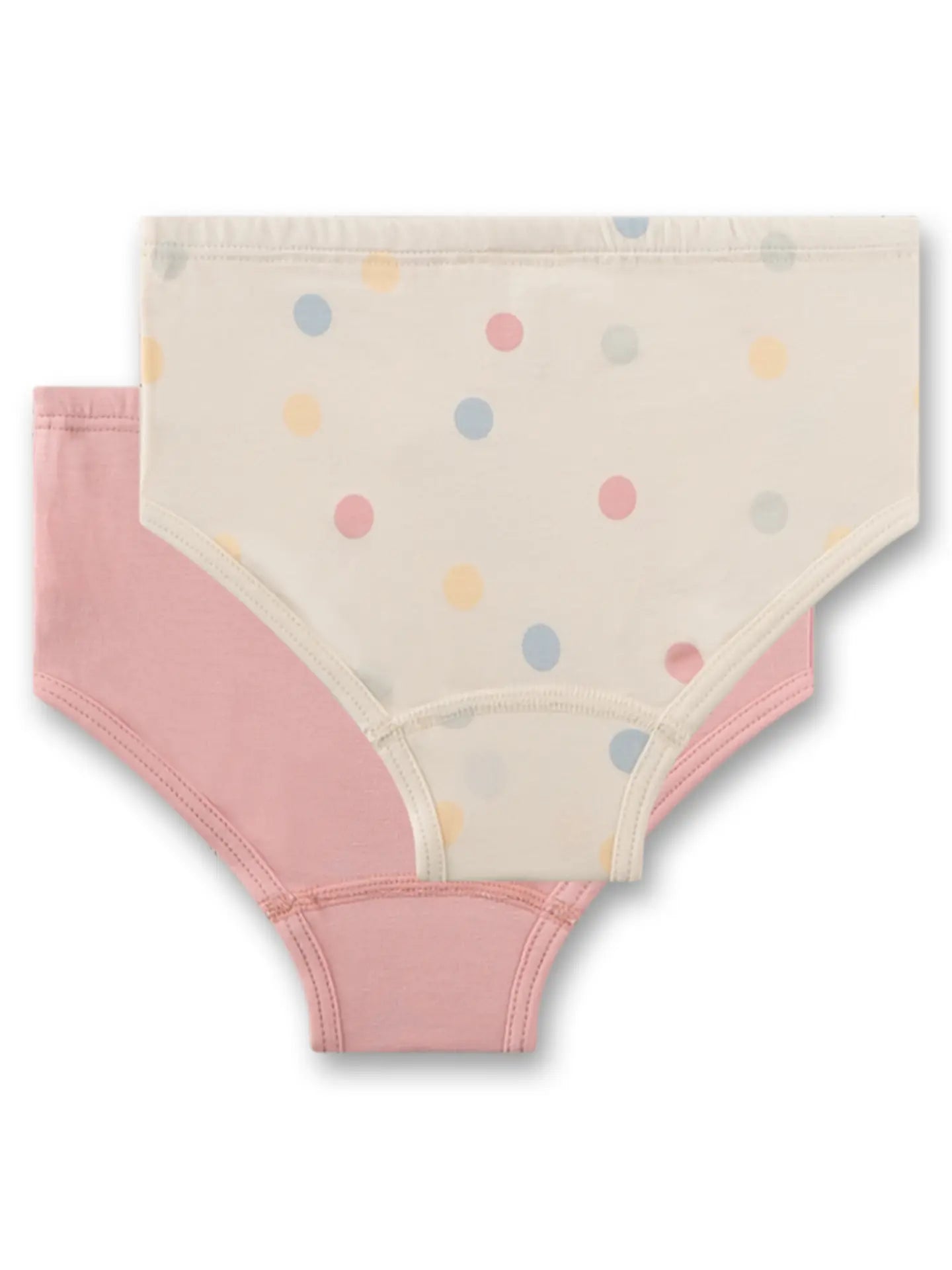 Sanetta Mädchen-Hüftslip (Doppelpack) rosa & beige Dots