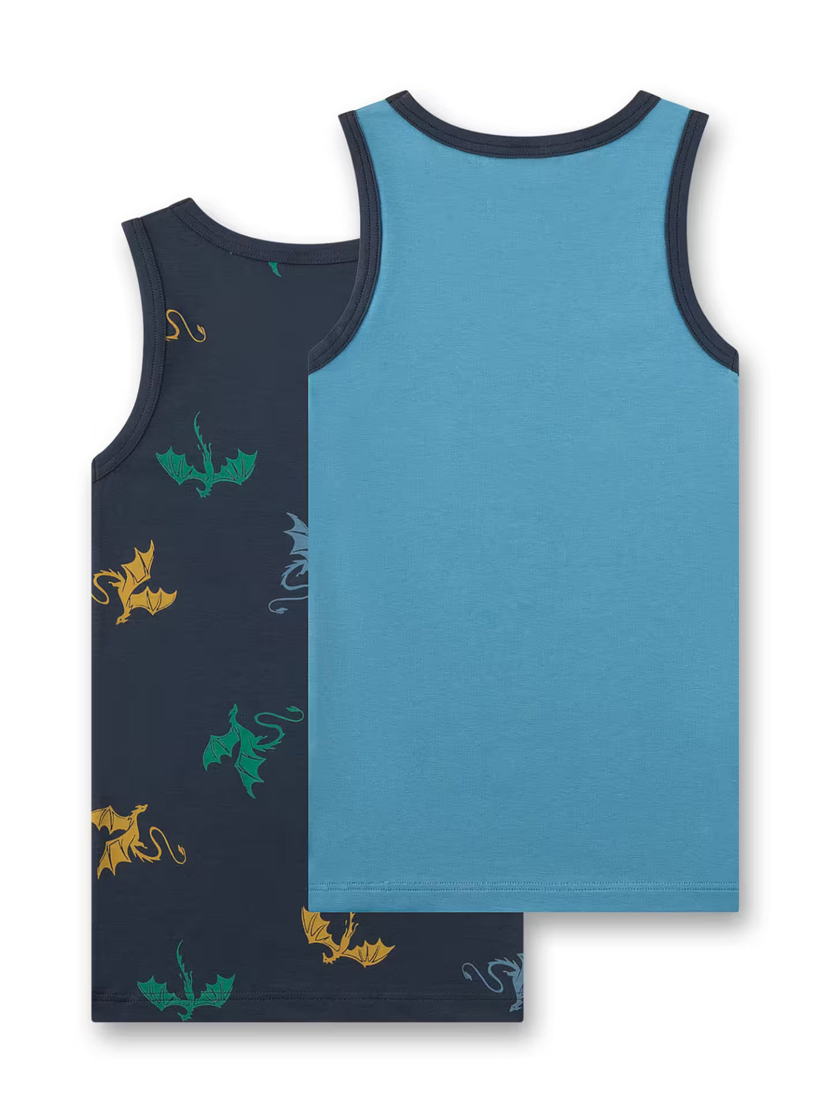 Sanetta Jungen-Unterhemd (Doppelpack) blau Drachen