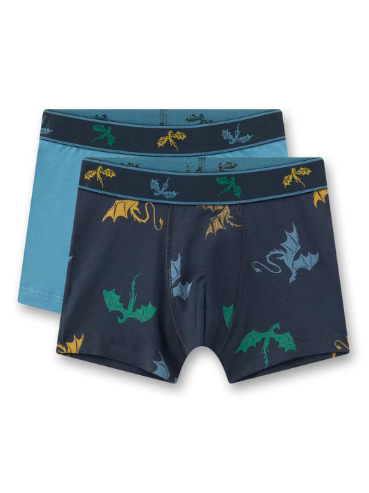 Sanetta Jungen-Hipshorts (Doppelpack) blau Drachen
