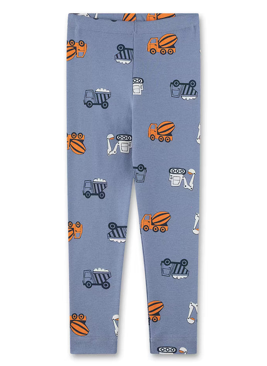 Sanetta Jungen-Unterhose lang blau Baustellen-Fahrzeuge