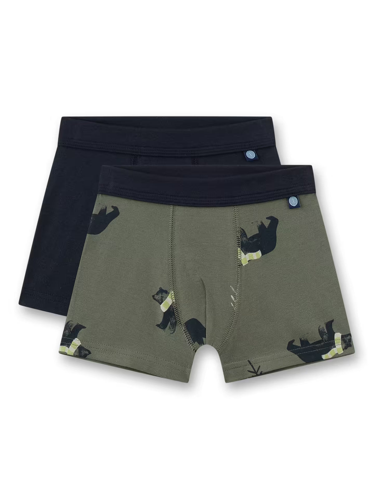 Sanetta Jungen-Hipshorts (Doppelpack) blau & khaki Bär