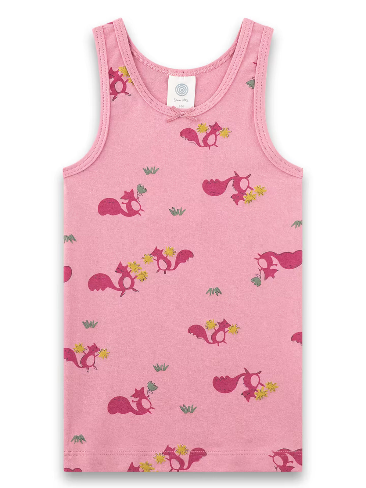 Sanetta Mädchen-Unterhemd rosa Eichhörnchen