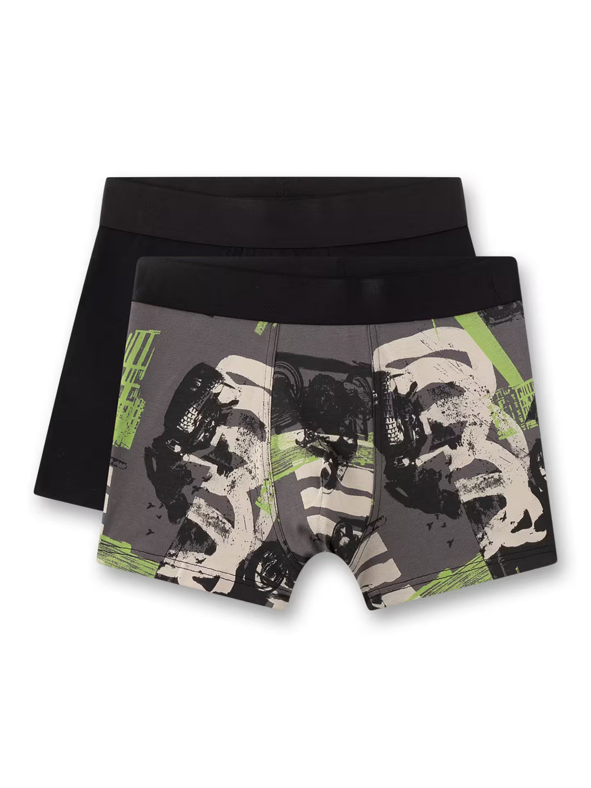 Sanetta Jungen-Hipshorts (Doppelpack) grau & schwarz Motorrad
