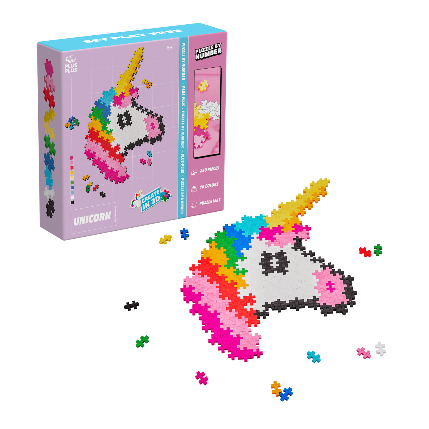 Plus-Plus Puzzle By Number: Einhorn - 250 Stück
