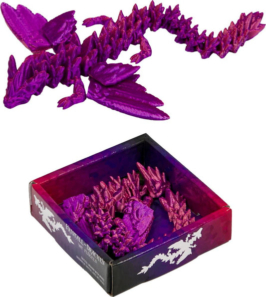 Kristall-Drache mit Flügeln pink
