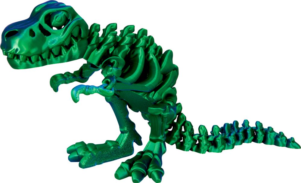 Kristalltier T-Rex Skelett grün blau - T-Rex World