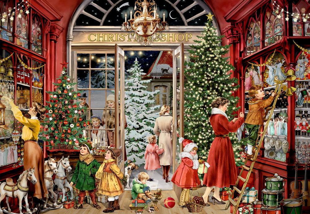 Nostalgischer Weihnachtsladen Puzzle-Adventskalender