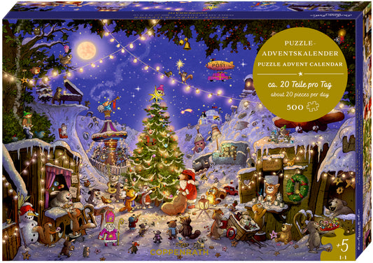 Weihnachtsmarkt der Tiere Puzzle-Adventskalender