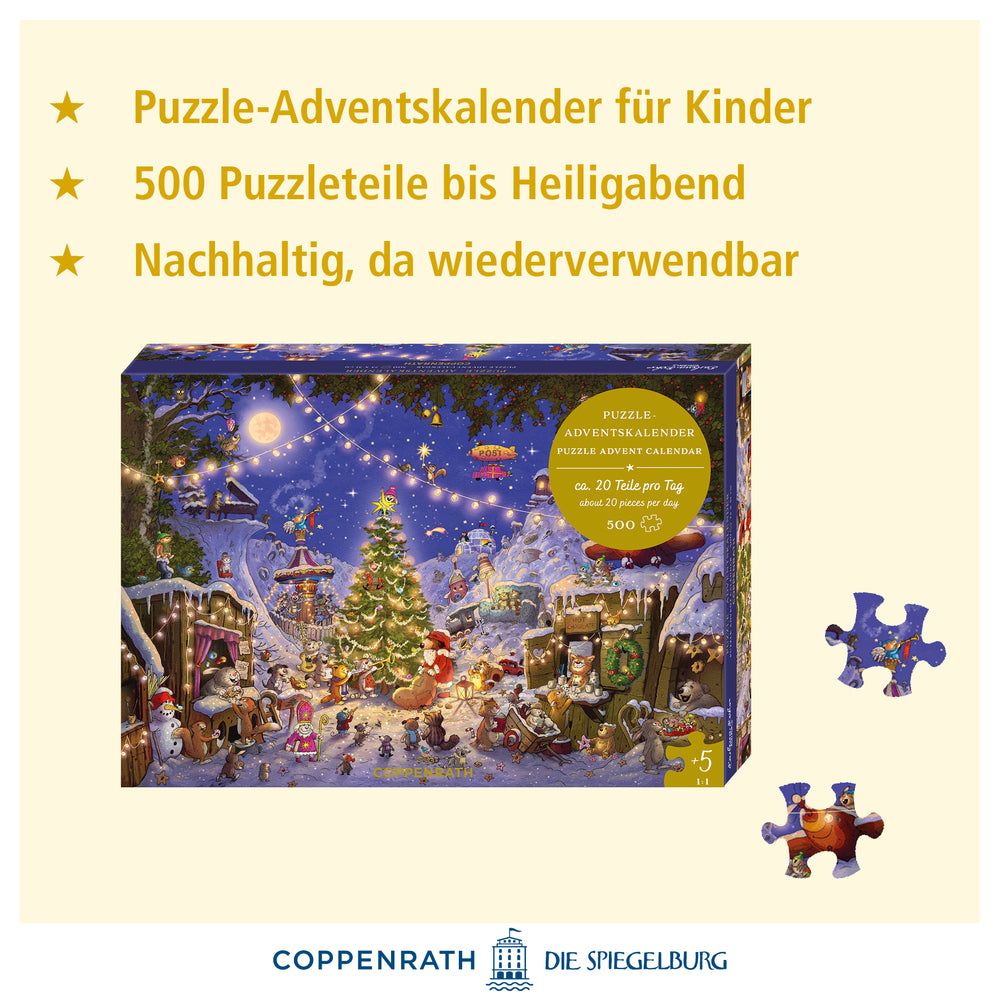 Weihnachtsmarkt der Tiere Puzzle-Adventskalender
