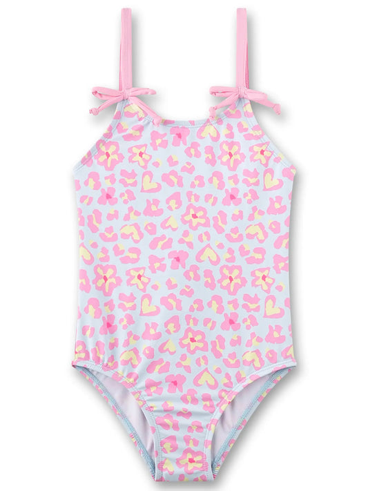 Sanetta Mädchen-Badeanzug rosa Leo-Allover