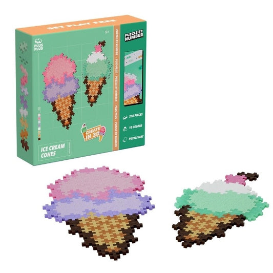 Plus-Plus Mini: Puzzle by Number Eiswaffel - 250 Bausteine