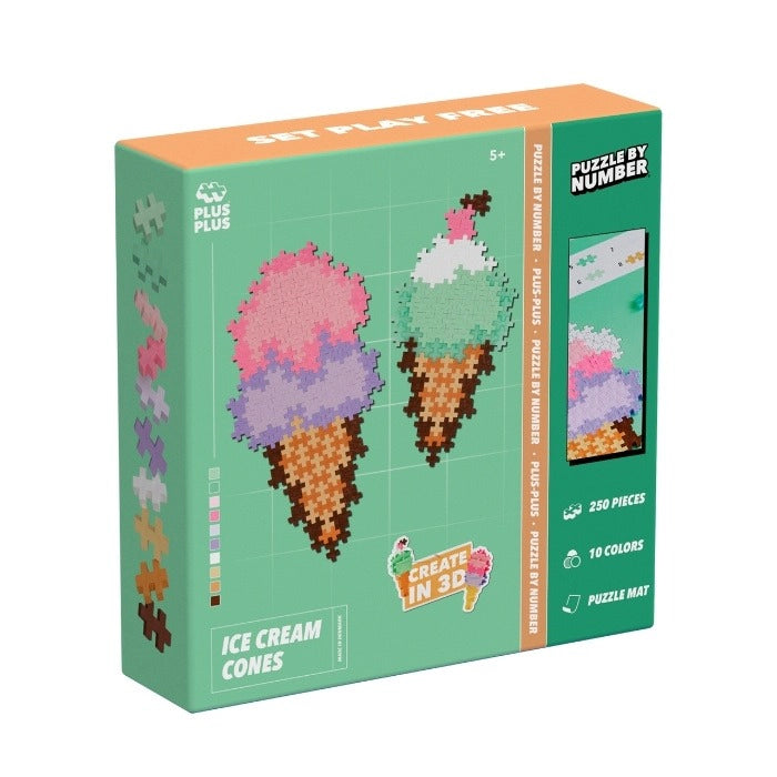 Plus-Plus Mini: Puzzle by Number Eiswaffel - 250 Bausteine