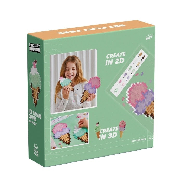 Plus-Plus Mini: Puzzle by Number Eiswaffel - 250 Bausteine
