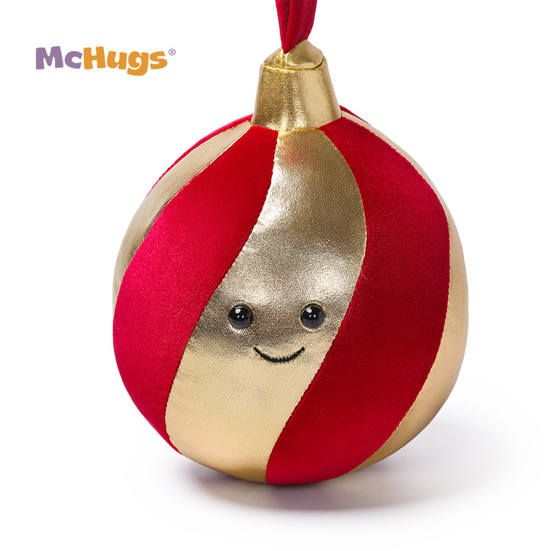 McHugs Red & Gold Christmas Ball Ornament