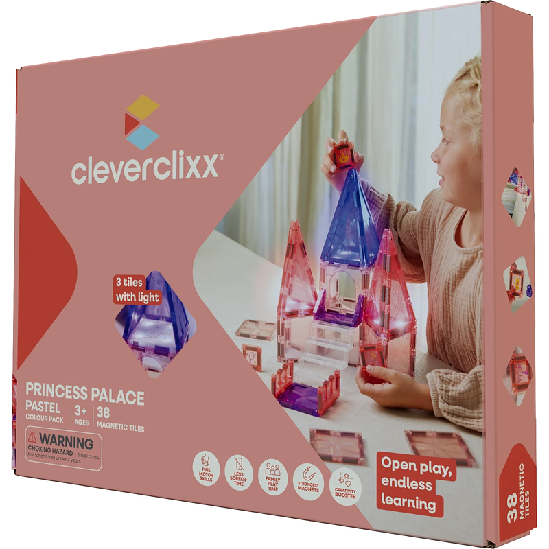Cleverclixx® Magnetbausteine Princess Palace Bausatz Pastell 38 Teile