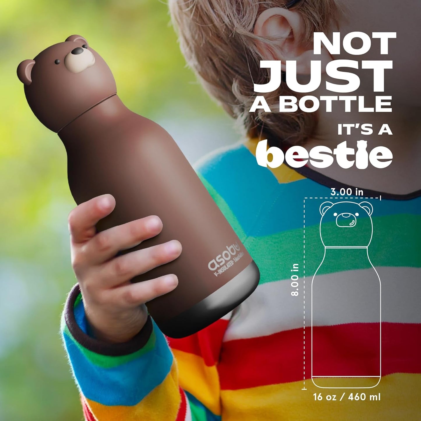 ASOBU® Bestie Trinkflasche 475ml Braunbär