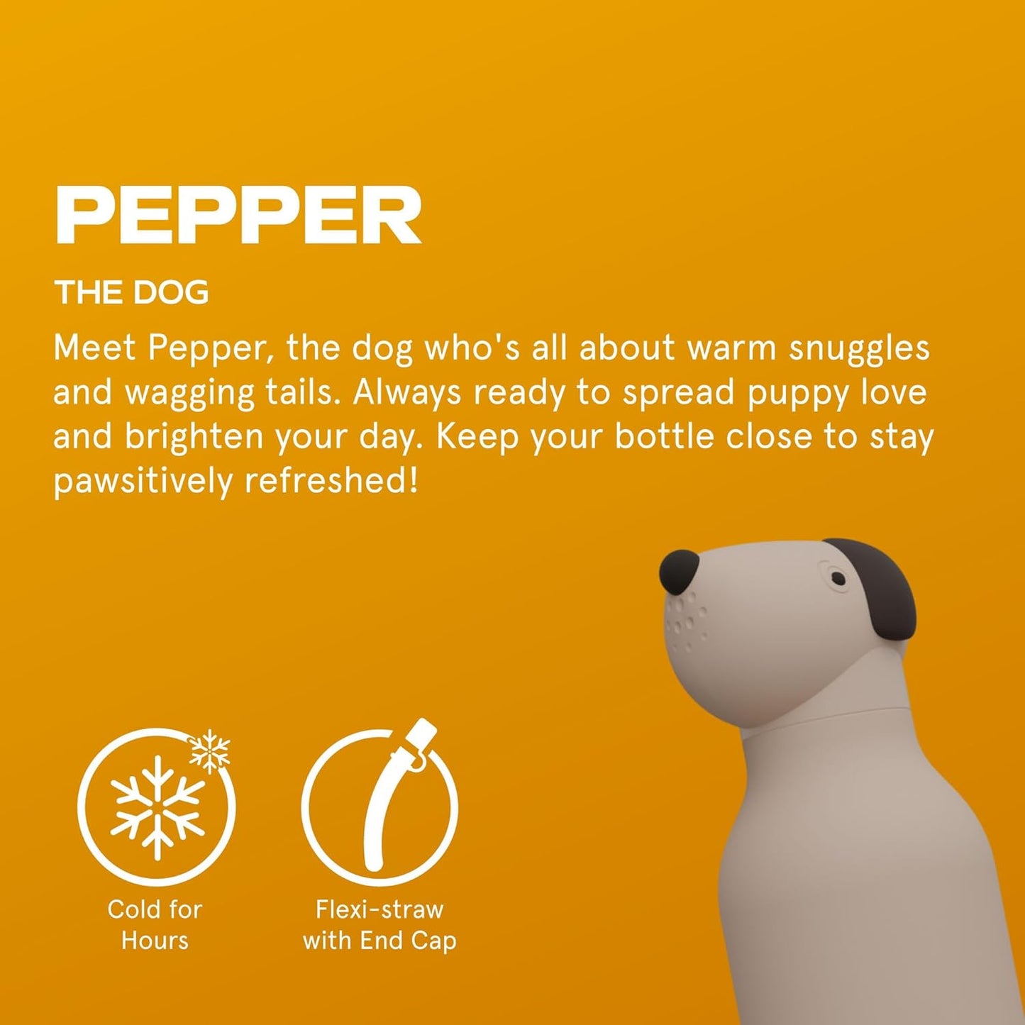 ASOBU® Bestie Trinkflasche 475ml Beige Dog