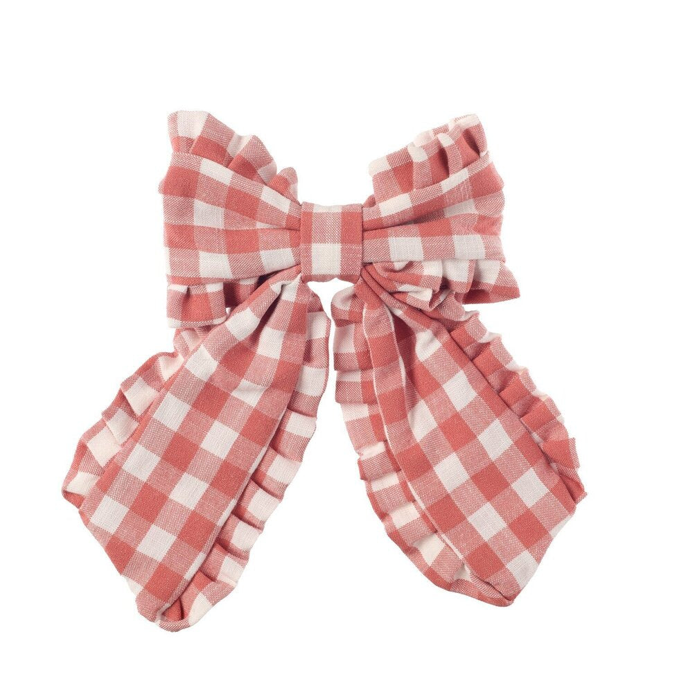 Rockahula Gingham Ruffle Lange Schleife Clip