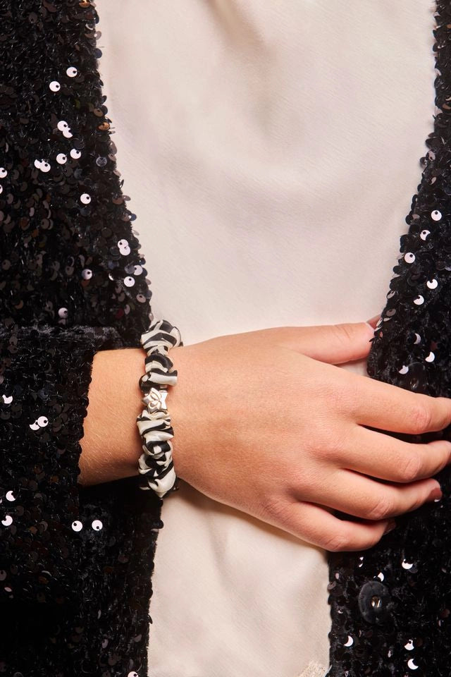 byEloise Gold Star Silk Scrunchie Zebra