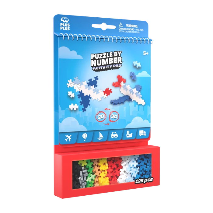 Plus-Plus Puzzle by Number Activity-Pad: Transport - 125 Bausteine