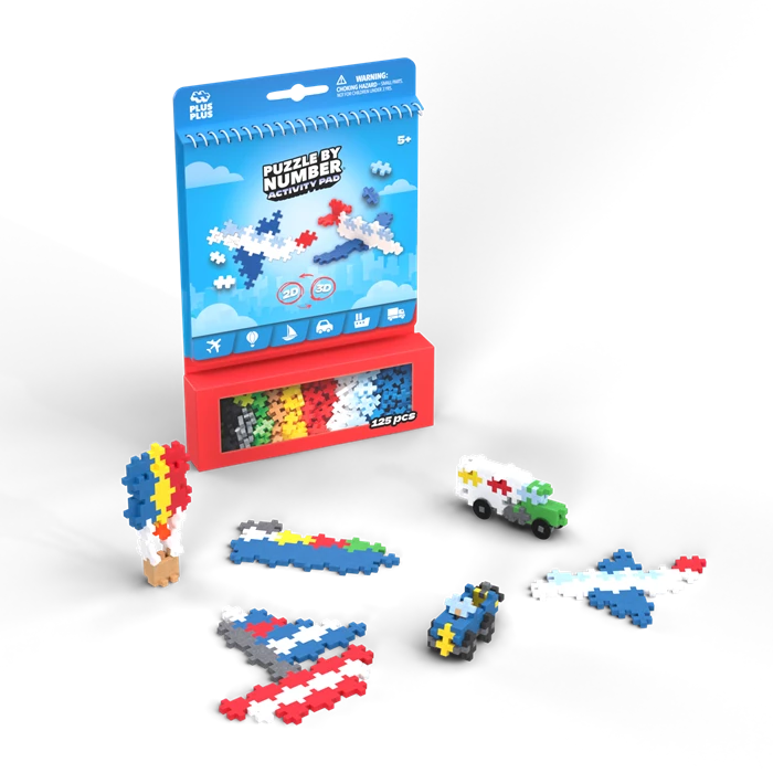 Plus-Plus Puzzle by Number Activity-Pad: Transport - 125 Bausteine