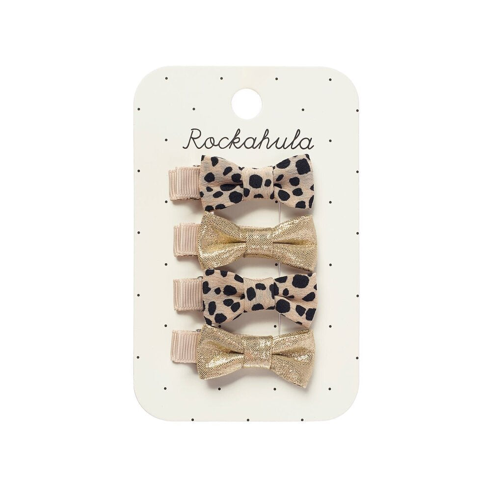 Rockahula Leopard Shimmer mini Schleifen Clips