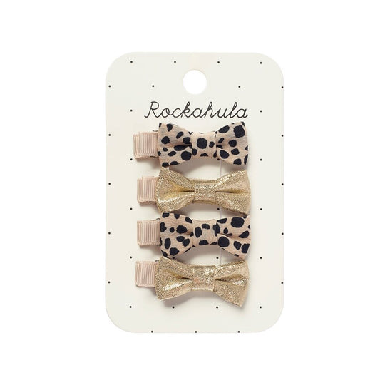 Rockahula Leopard Shimmer mini Schleifen Clips