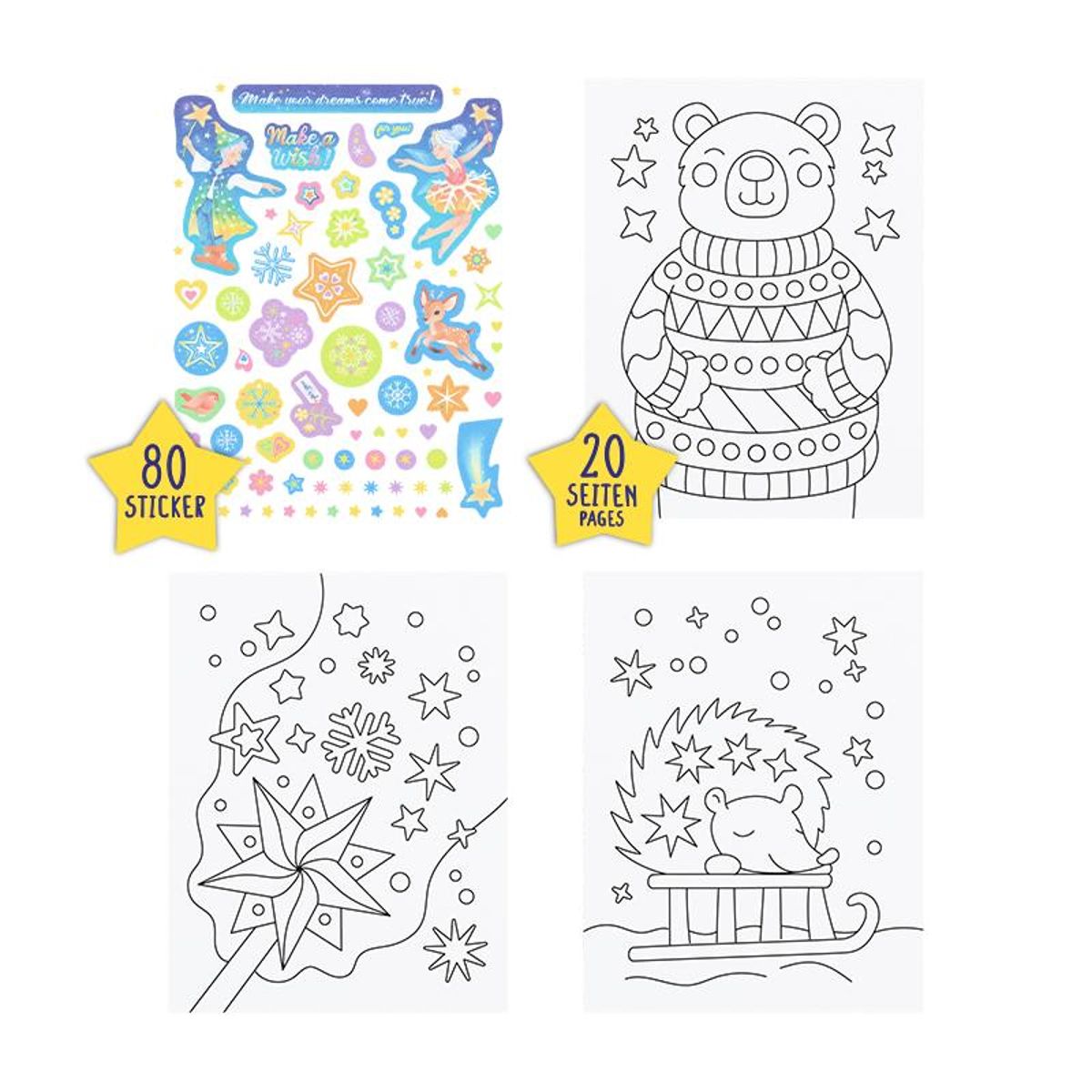 Make a Wish Malbuch inkl. Sticker