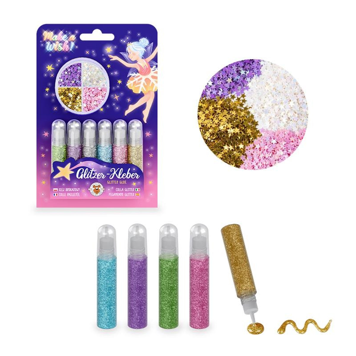 Make a Wish Glitzer Kleber 6er-Set