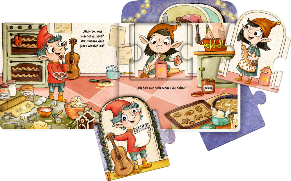 Coppenrath - Mein Mitmach-Puzzle-Buch: 5 Wichtel feiern Weihnachten