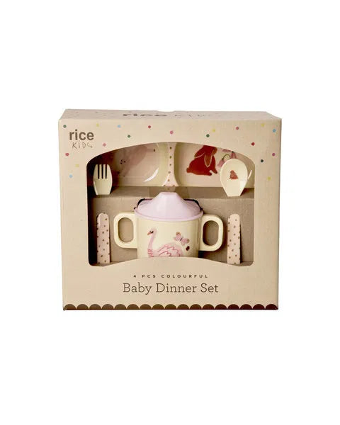 rice Baby-Geschirrset - Hellrosa - Fairytale - Geschenkbox
