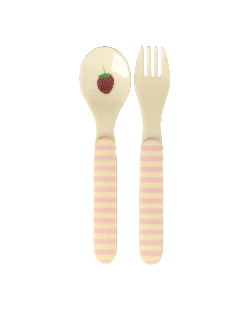 rice Babylöffel und -gabel - Pink - ABC