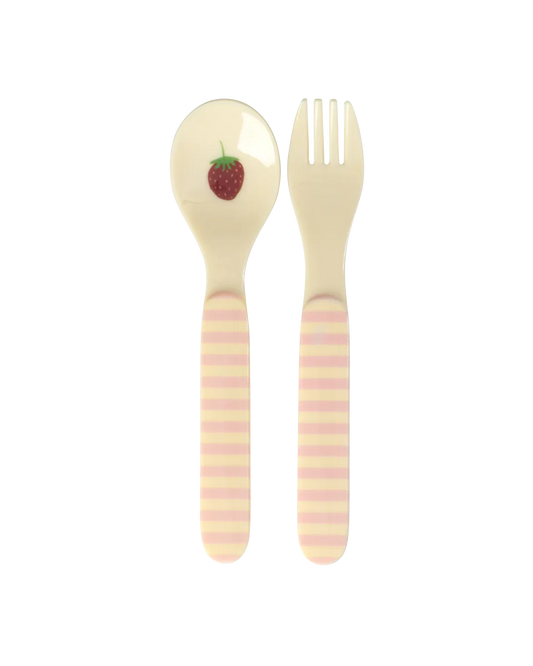 rice Babylöffel und -gabel - Pink - ABC