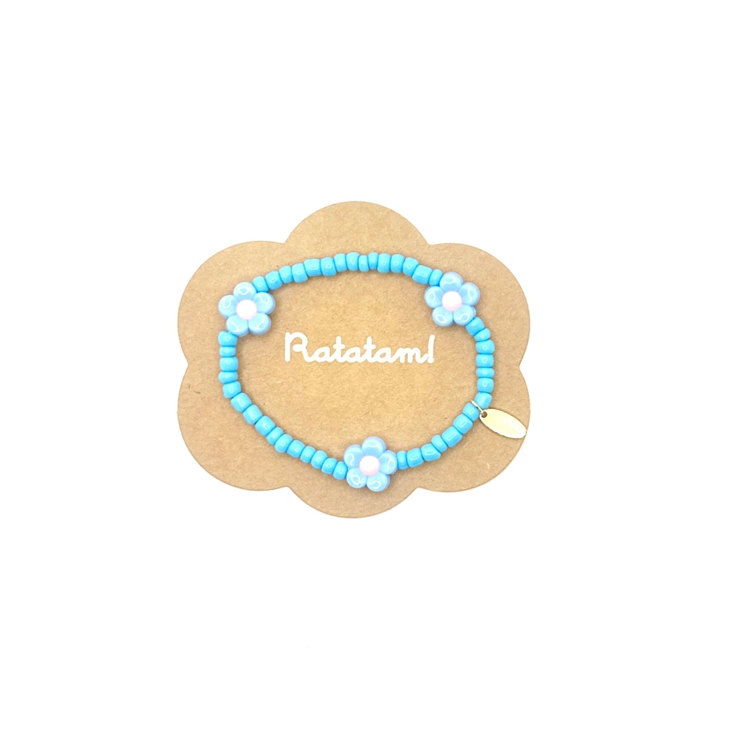 Ratatam! Elastisches Armband Blume - blau