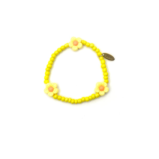 Ratatam! Elastisches Armband Blume - gelb