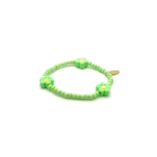 Ratatam! Elastisches Armband Blume - grün