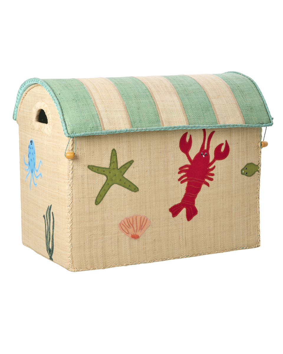 rice Raffia Große Aufbewahrungsbox - Ocean