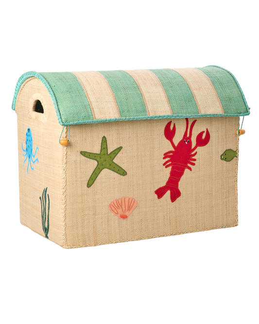 rice Raffia Große Aufbewahrungsbox - Ocean
