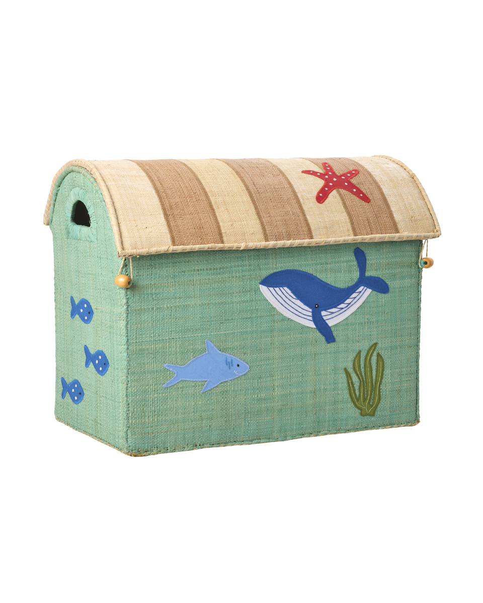 rice Raffia Mittlere Aufbewahrungsbox - Ocean