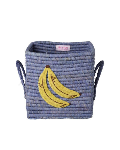 rice Raffia Korb - Blau - Banane